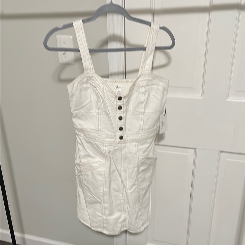 White Button-Front Dress
